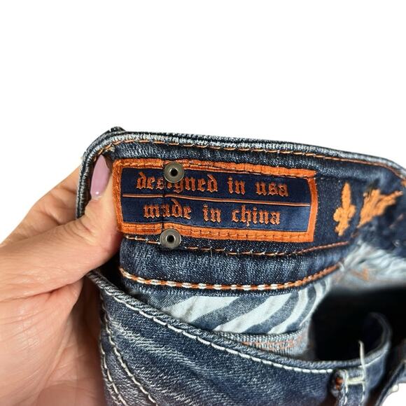 Rock Revival Y2K Bootcut Jeans Size 29 Embellished Medium Wash Boho 90s - Picture 10 of 12